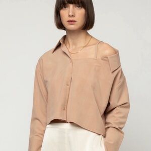 Oak + Fort asymmetrical collared shirt